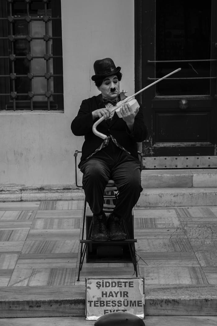 Street Artist Dressed as Charlie Chaplin